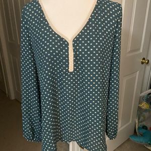 Blue Polka Dot Blouse